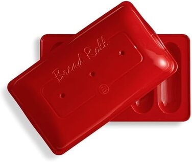 Керамічна форма для випіканя на 5 міні-багетів, червона Emile Henry