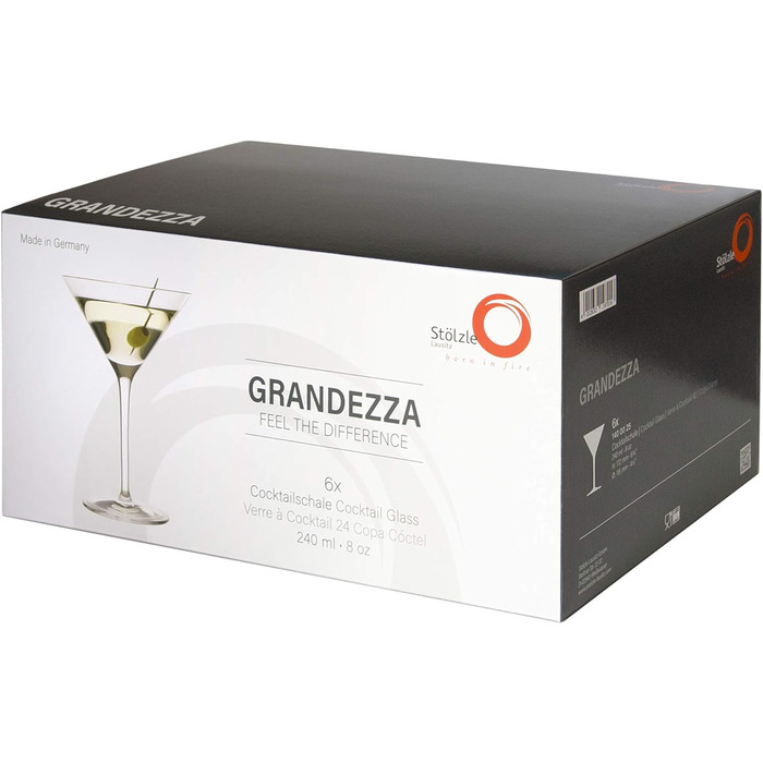 Коктейльні чаші 240 мл, набір з 6 келихів, Grandezza Stölzle Lausitz