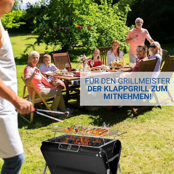 Портативный гриль на уголь черный elasto PROMOTION FOR LIFE