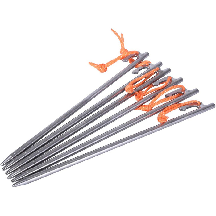 Безмежний Voyage 6 Pack Надміцні високоміцні кілочки для кемпінгових наметів з титанового сплаву для поїздок на свіжому повітрі, походів, садівництва (6 шт. (л))