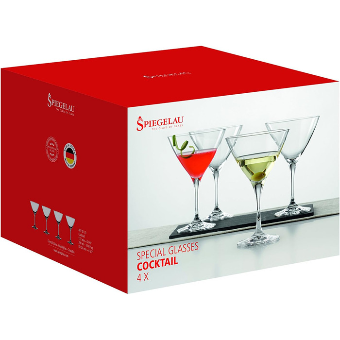 Набор из 4 бокалов, хрустальное стекло, 360 мл, специальные бокалы, 4390179 (бокалы для коктейлей)