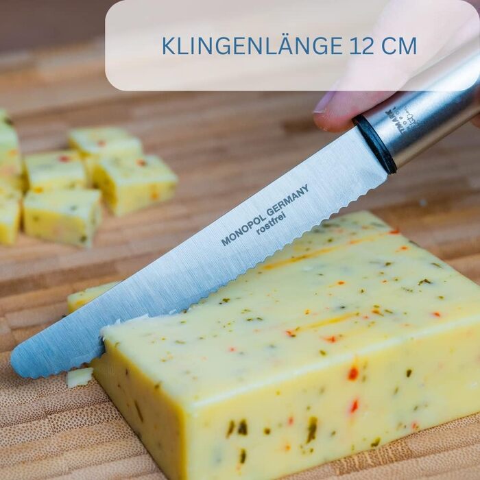 Нож для закусок/стейков, зубчатый край, длина 23 см, Monopol Edition, нержавеющая сталь/пластик, профессиональный, серебристый, 16923360 1 нож