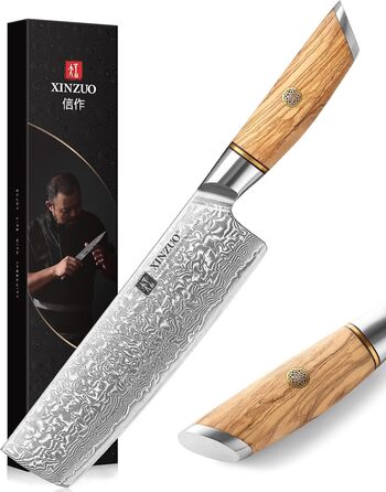 Кухарський ніж накірі 18,2 см, дамаська сталь XINZUO