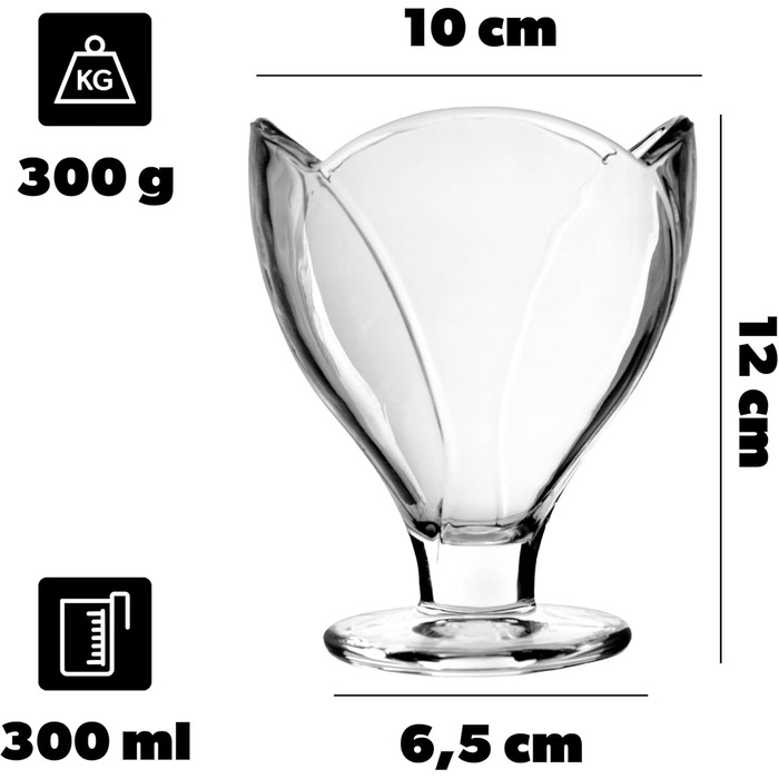 Набір креманок для мороженого 6 шт. 300 мл KADAX