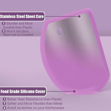 Гнучкий силіконовий скребок для тіста 15,2 х 11 см рожевий Lazymi