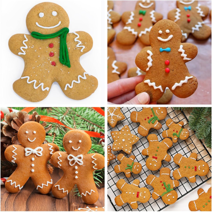 Різдвяні формочки для печива, набір формочок для печива гном Санта Клаус, формочка для печива з нержавіючої сталі у формі лося, формочка для печива з 4 головами лося, подарункові формочки для печива для випікання помадних тортів (барвиста тема A5)