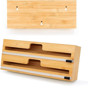 Диспенсер для рулонов фольги 38 см двойной, бамбук DOSYEN