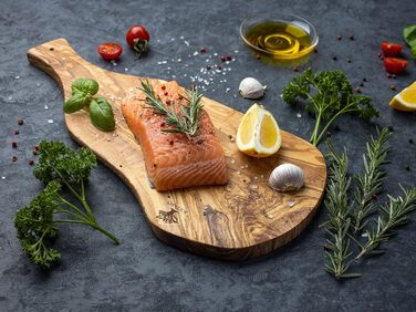 Дошка для стейку Oivenhoz з пазом для соку, набір з 2 шт., 40 см, Димчастий барбекю (45Д x 17Ш см, рустикальний стиль, без пазу для соку)