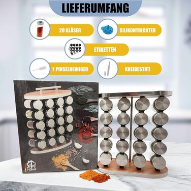 Вертикальний органайзер на 20 баночок для спецій SEFa Home