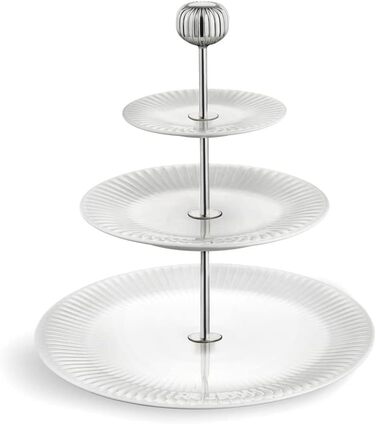 Підставка для торта триярусна 28 см, біла Hammershøi Kähler