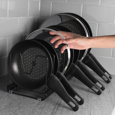 Підставка для посуду розсувна 51,5 x 18,5 см, на 9 відділень, чорна joeji's Kitchen