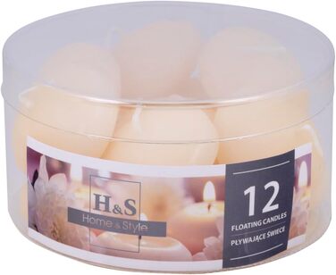Набір плаваючих свічок DONAU HOME/ / 12 шт. / 2,8 x Ø 4,8 см / час горіння 4 години / Плаваючі воскові свічки без парфумів / Плаваючі теплі чайні свічки / для вечері, весілля, басейну 12 шт. (овальна форма, 12 шт. , кремові)