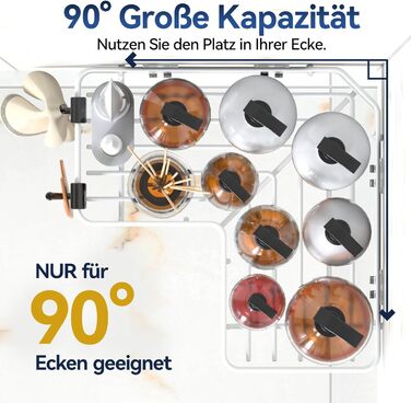 Набір кутових полиць для душу, 3 предмети, білий YASONIC