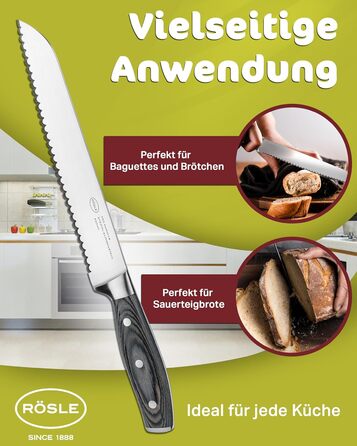 Ніж для хліба 22 см Wolfgrey Rosle