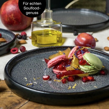 Набір з 4 десертних тарілок 21 см, сіра реактивна глазур Moritz & Moritz