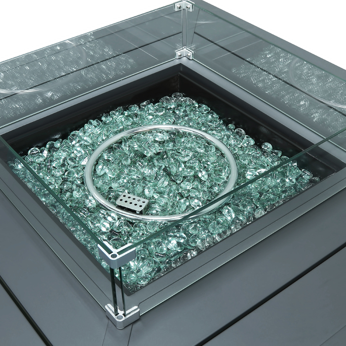 Вуличний газовий стіл-камін 107 x 107 x 63 см. алюміній GRILLI