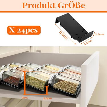 Органайзер для спецій на 24 предмети чорний Aonext