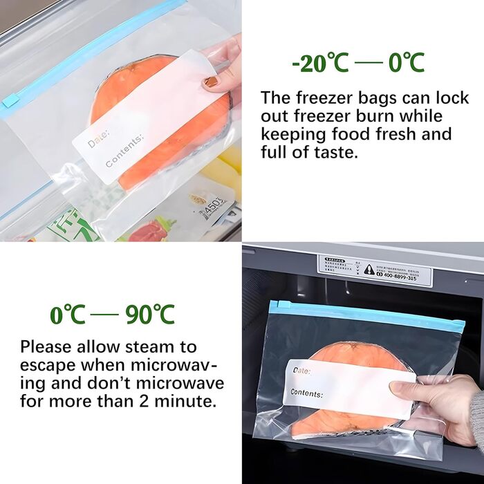 Вакуумні пакети 60 пакетів 10 х 20/ 15,5 х 23/ 32 х 26,5 см lalago