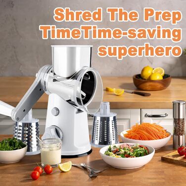 Терка для сыра роторная, белая RAIQEE