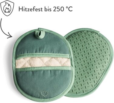 Набір 2 шт. Силікон і бавовна, термостійкі (прихватки, м'ята)