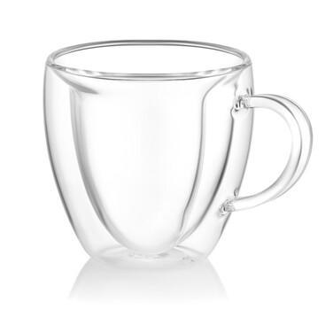 ARDESTO Набор чашек с ручками и двойными стенками, 330мл, 2шт, боросиликатное стекло, прозрачное