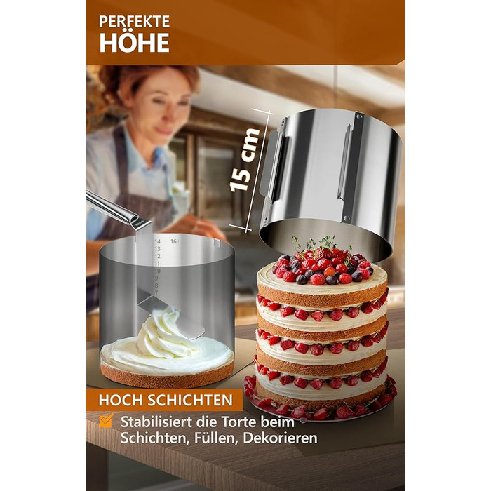 Кільце для випічки 15 см розсувне 16-30 см 4smile