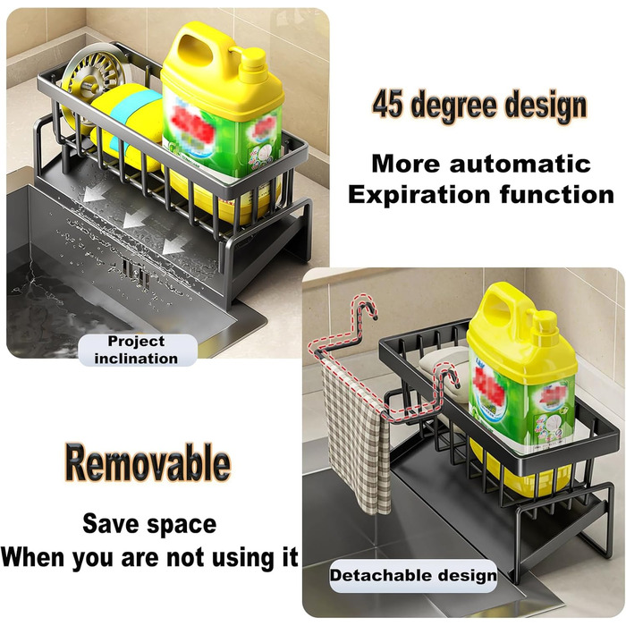 Органайзер для раковини, чорний ViWaVee