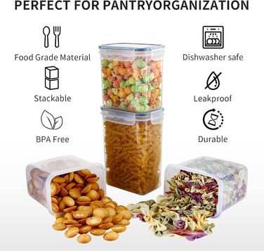 Контейнери для зберігання продуктів Goldeluxe 10 x 1 л з кришками, контейнери для заморозки, коробки для приготування їжі, без BPA, герметичні, штабелюються набір Tupperware для контейнерів для продуктів, контейнерів для заморозки та кухні (GO24A)