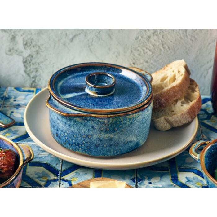 Міні-каструлька 14х17.2 см, 670 мл, Terra Porcelain Aqua Blue, GenWare