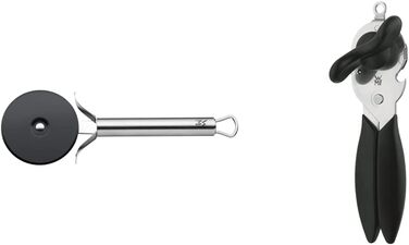 Нож для пиццы WMF Profi Plus 19,8 см, тесто с покрытием, ролик для пиццы, нож для пиццы, нержавеющая сталь Cromargan частично матовая, можно мыть в посудомоечной машине (комплект с консервным ножом)