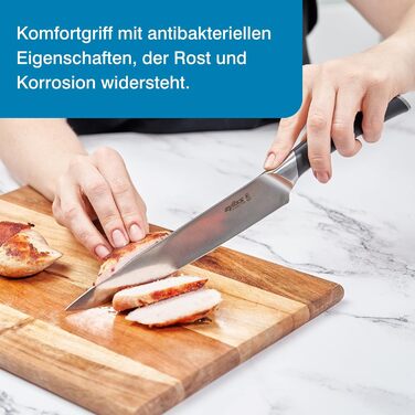 Німецька нержавіюча сталь, чорна ручка, кухонний ніж, можна мити в посудомийній машині, гарантія 25 років (ніж для м'яса), 920268 Comfort Pro