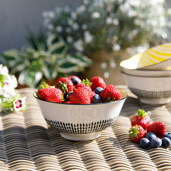 Миска Kitchen Craft YELLOW STRIPE, кераміка, діам. 16 см, 500 мл