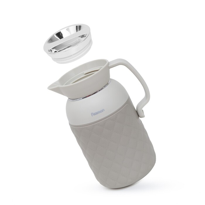 Термоглечик Fissman 1000 мл, колір сірий пластиковий корпус зі скляною колбою (19855)