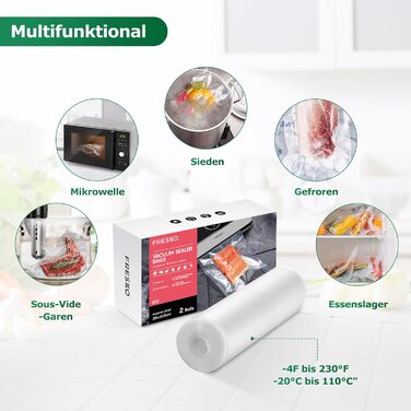 Вакуумные пакеты 2 рулона 28 x 600 см Fresko