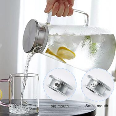 Стеклянный кувшин для воды с крышкой 2,3л Nutabevr