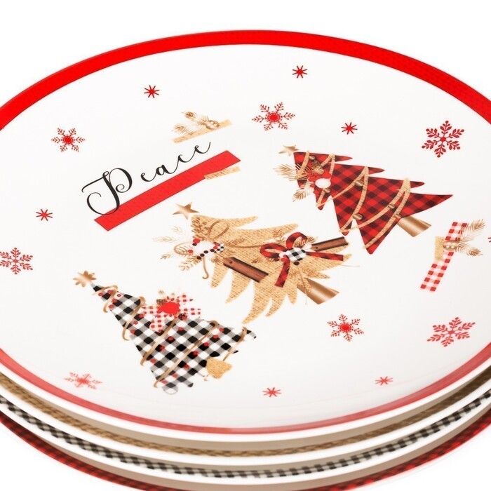 Набор Fissman из 4-х тарелок 20 см фарфор (14058)