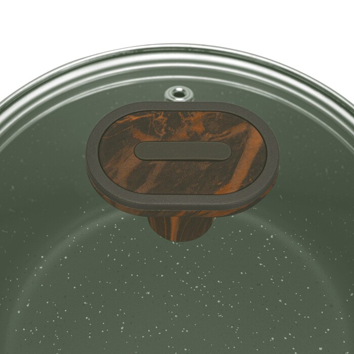 Ковш Fissman 16x7,5 см/1,3 л CUISINE со стеклянной крышкой алюминий с антипригарным покрытием (14591)