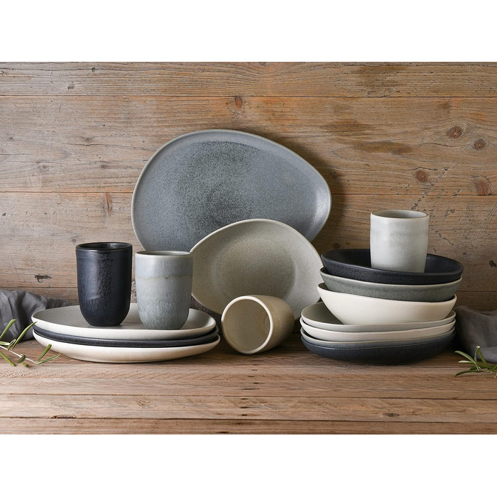Серія PIETRA, набір посуду, набір тарілок Набір тарілок 27 х 20 х 3 см (16 шт. , комбінований сервіз 16 шт. ), 22139
