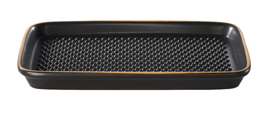 Блюдо для гриля з круглої гратами прямокутне, 34 x 23 x 3,5 см, чорне, Römertopf BBQ Römertopf