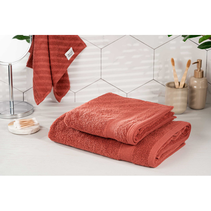 ARDESTO Полотенце махровое SuperSoft, терракота, 50х90см, 100% хлопок