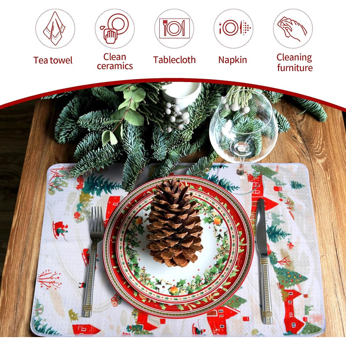 Набір з 2 різдвяних кухонних рушників 60 x 40 см VIVOTE