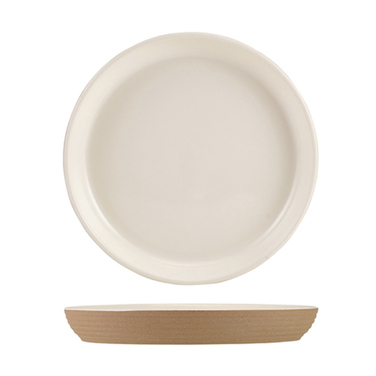 Тарілка 20*h 2.5 см см, Kava White Stoneware Ribbed, GenWare