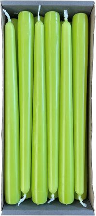 Набір з 12 конічних свічок 2,3 x 25 см, лайм Nordring