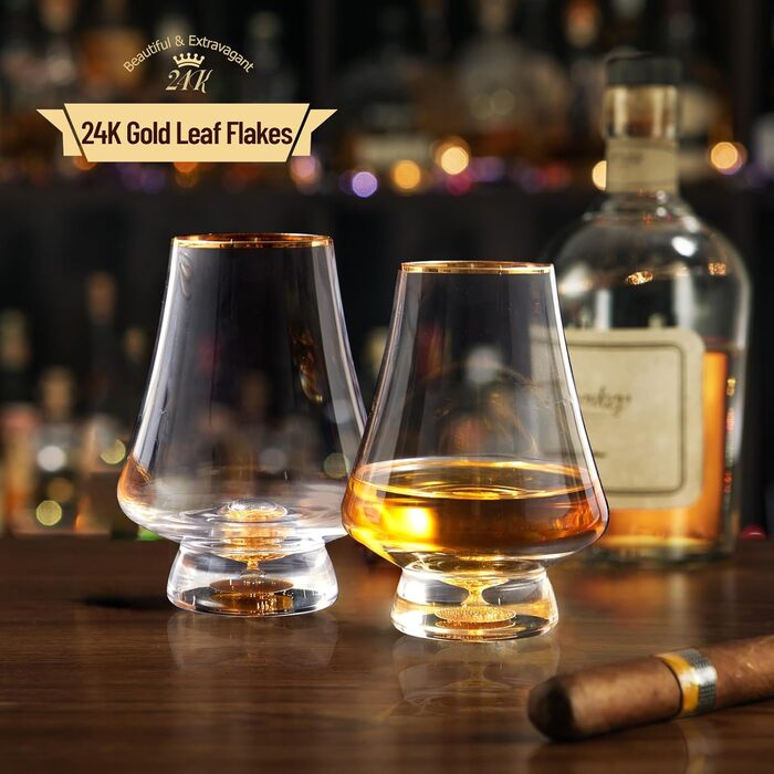 Набір із 2 келихів для віскі 235 мл із золотими обідками DUJUST