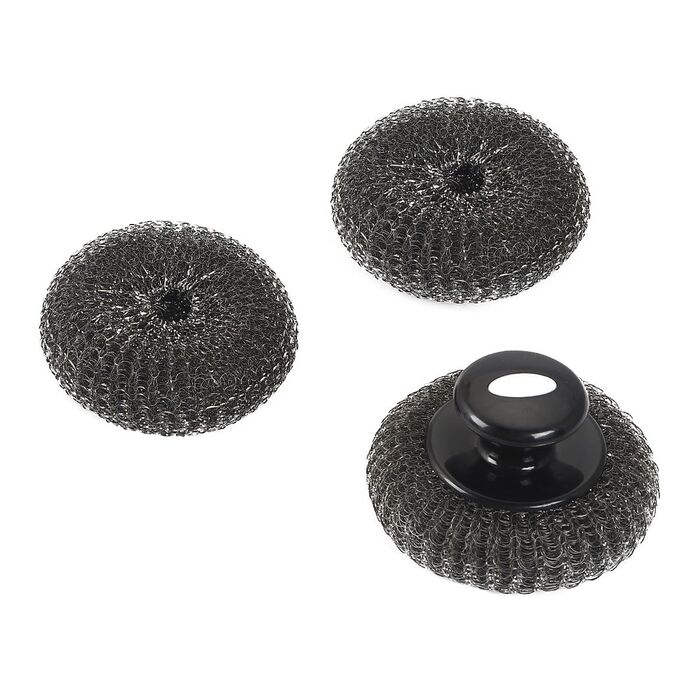 Кругла сталева губчаста щітка для гриля Santos