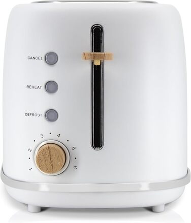 Електрочайник 1,7 л та тостер на 2 слоти, набір 2 предмети, білий Nordic Briebe