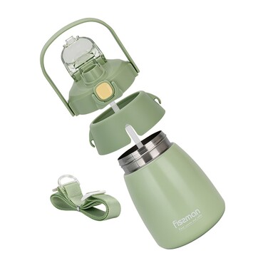 Термос Fissman 800 мл, колір зелений нержавіюча сталь (9863)