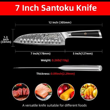 Дамаський ніж Sunnecko 20 см Кухонний ніж шеф-кухаря - гострий ніж з дамаської сталі, кухонний ніж з ергономічною ручкою