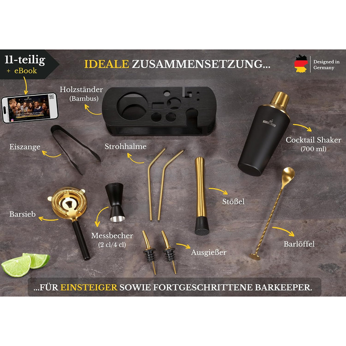 Коктейльний набір з 11 предметів, BARMINGO