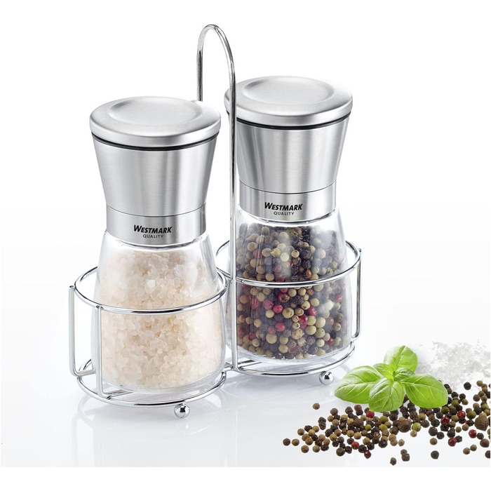 Дисплей Westmark, Вміст 6 дозаторів, Ємність 190 мл кожен, Скло/Нержавіюча сталь/Пластик, Прозорий/Чорний/Сріблястий, 63592611 (кружений, , Прозорий/Сріблястий/Чорний)